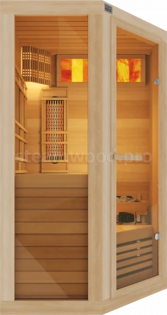 Одноместная угловая комбинированная сауна Comfort из кедра